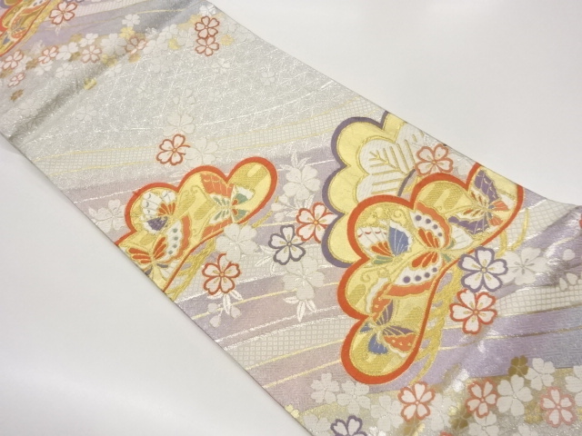 JAPANESE KIMONO / FUKURO OBI / WOVEN PINE / CHERRY BLOSSOM / BUTTERFLY
